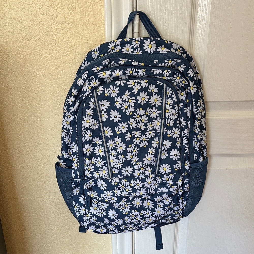 Lands' End Blue Floral Backpack